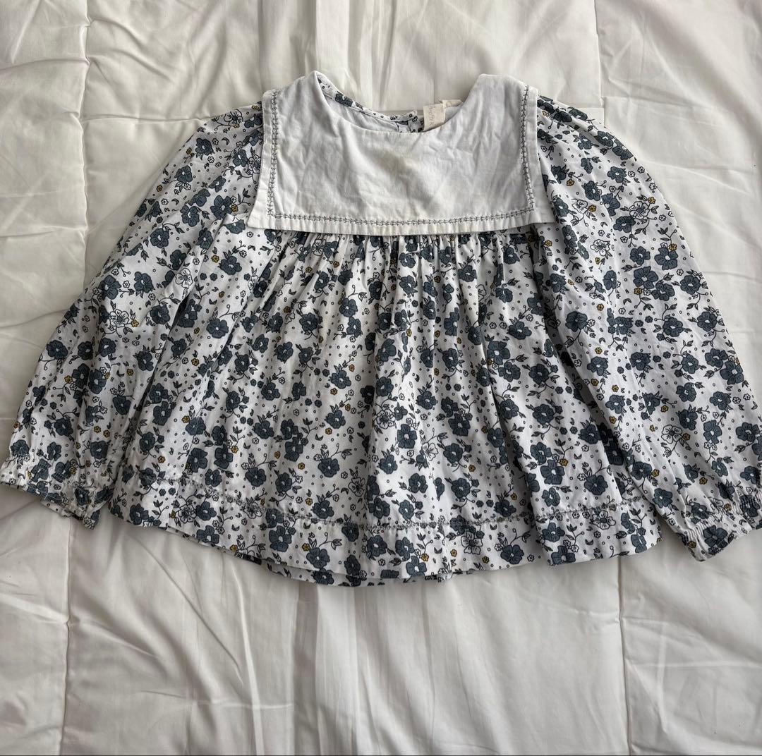 littlecottonclothes 花柄セーラーカラーブラウス4-5y - メルカリ