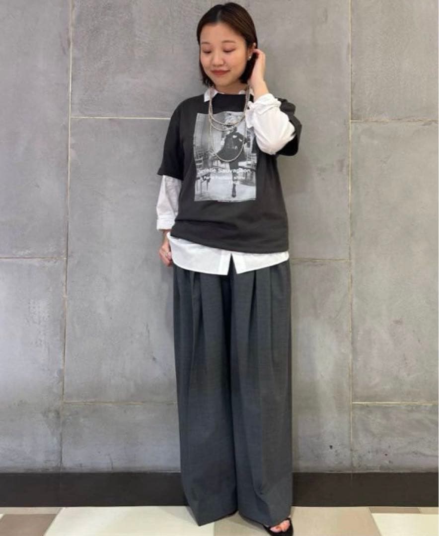 カレンソロジーウールブレンドタックパンツ 38 グレー - メルカリ