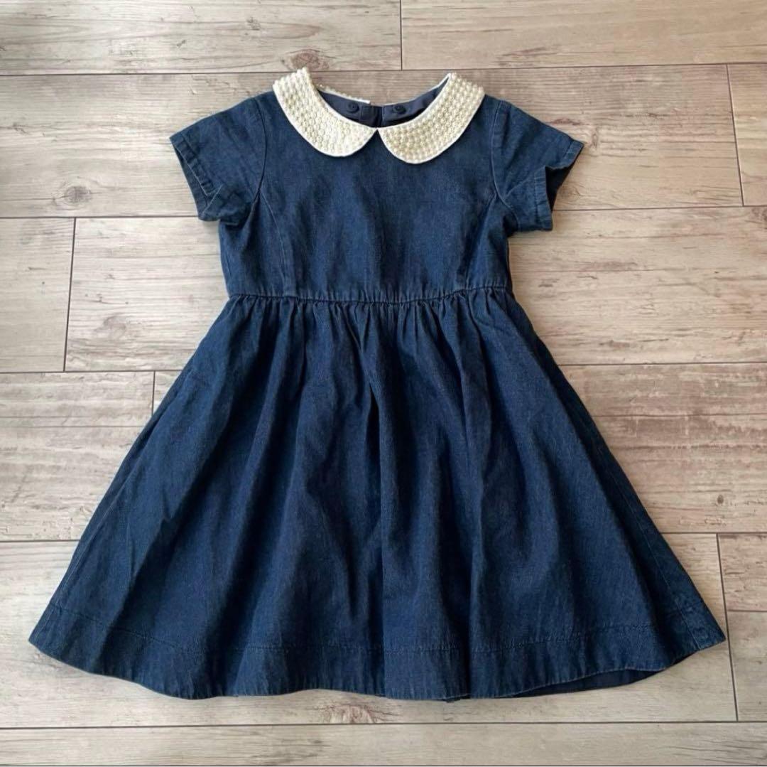 kate spade new york デニム ワンピース パール襟 110 - メルカリ