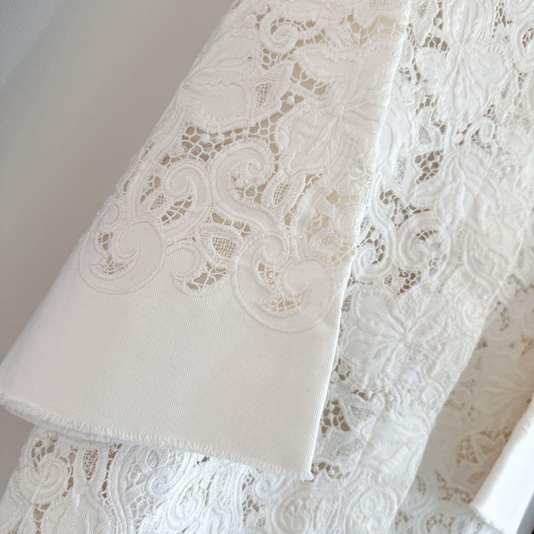 ermanno scervino レース キャンバス スプリングコート