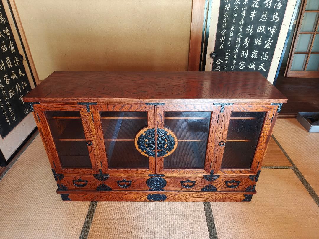 岩谷堂箪笥 　木製収納　キャビネット 岩谷堂箪笥 飾り棚 木製 無垢 サイドボード 幅150cm リビングボード