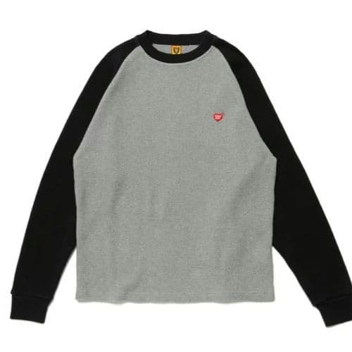 HUMAN MADE サーマル長袖カットソー ブラック/グレー L - メルカリ