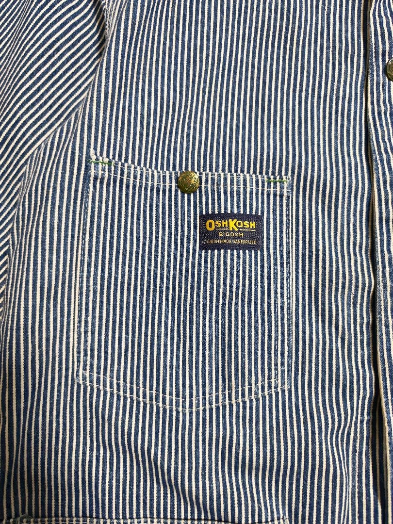60s OshKosh ヒッコリーストライプ カバーオール ビンテージ USA製