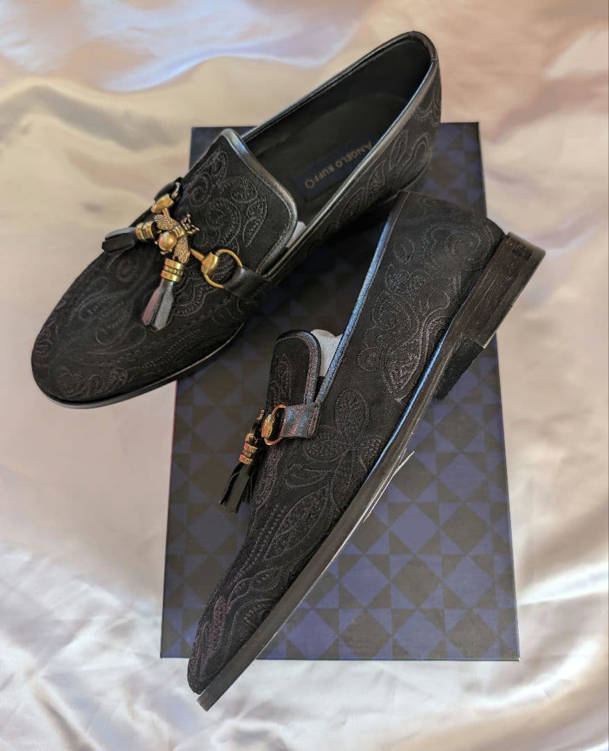 新品未使用 angelo ruffo タッセル 刺繍 シューズ - メルカリ