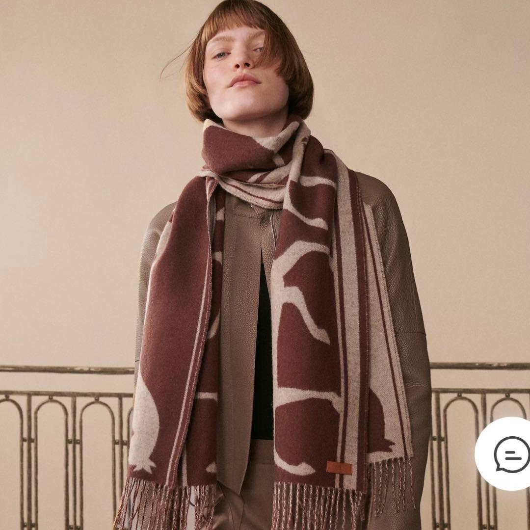 新品✨HERMES エルメス テットアクー レディース カシミヤマフラー