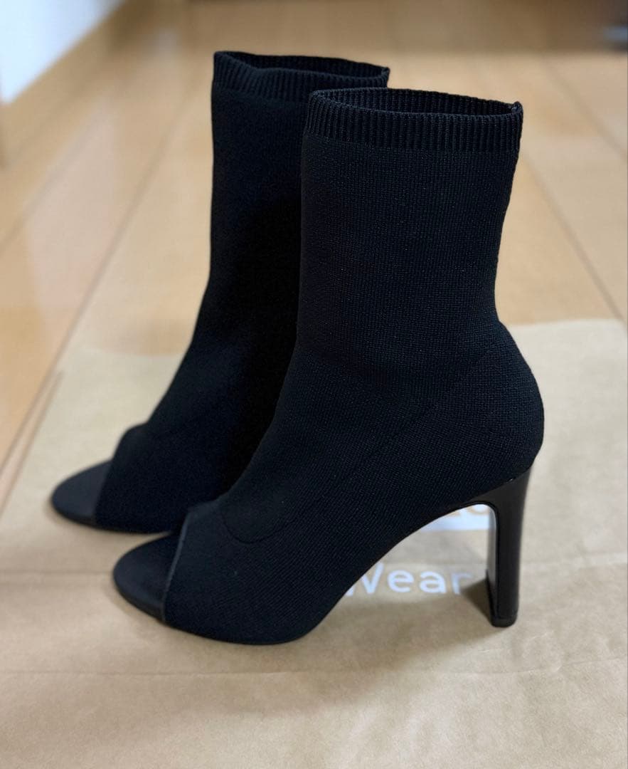 鈴木亜美プロデュース オープントゥ ニットブーツ ソックスブーツ S