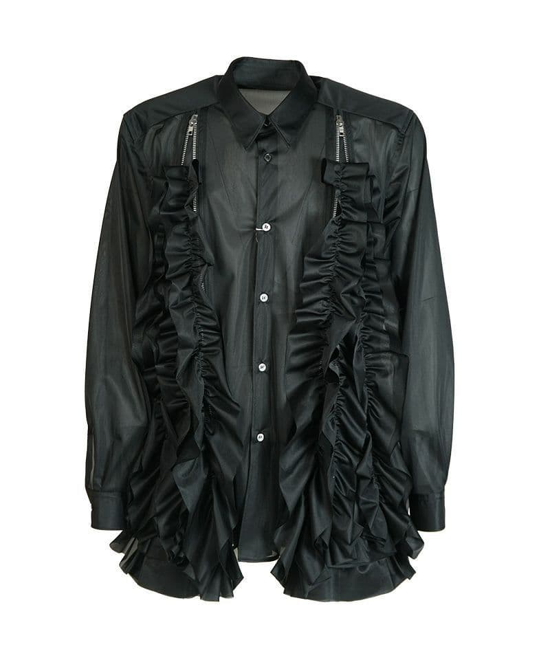 コムデギャルソンオムプリュス 26SS ジップ フリルシャツ - メルカリ