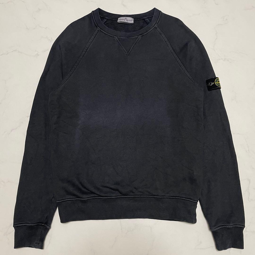 STONE ISLAND コットン クルーネック トレーナー ブラック Sサイズ