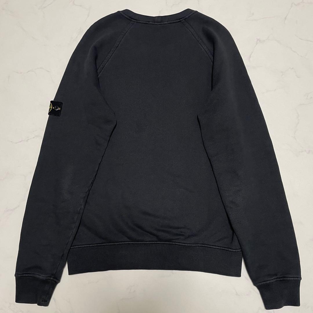 STONE ISLAND コットン クルーネック トレーナー ブラック Sサイズ