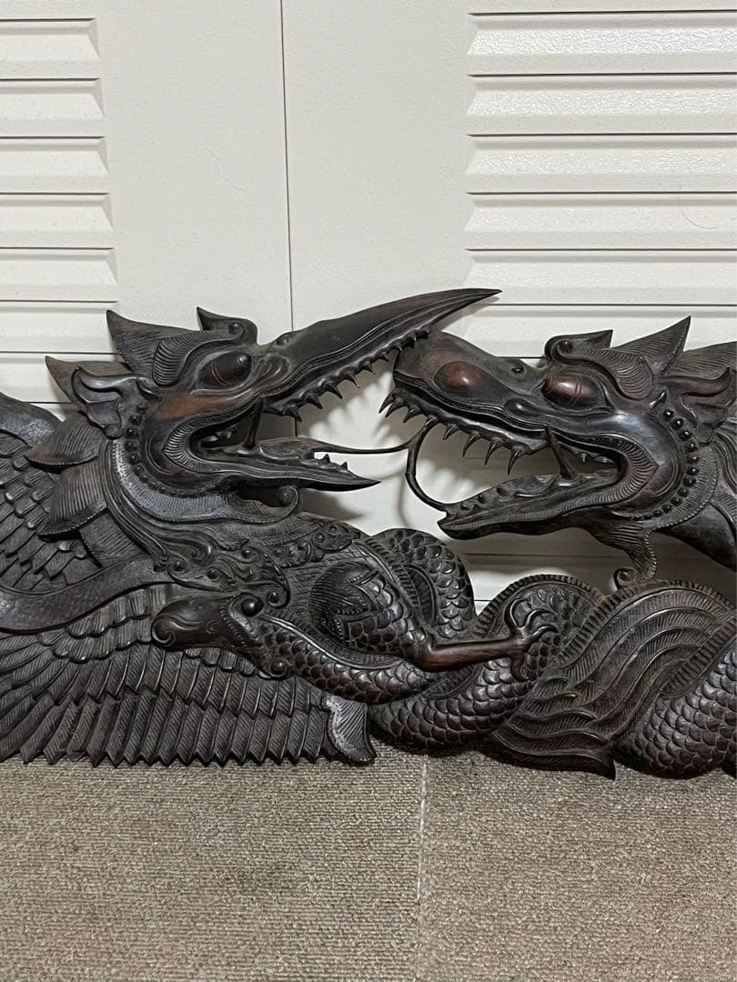 木製 龍の置物 木彫り/木工工芸/東洋彫刻/置物/飾物/干支/龍/辰/辰年/玄関