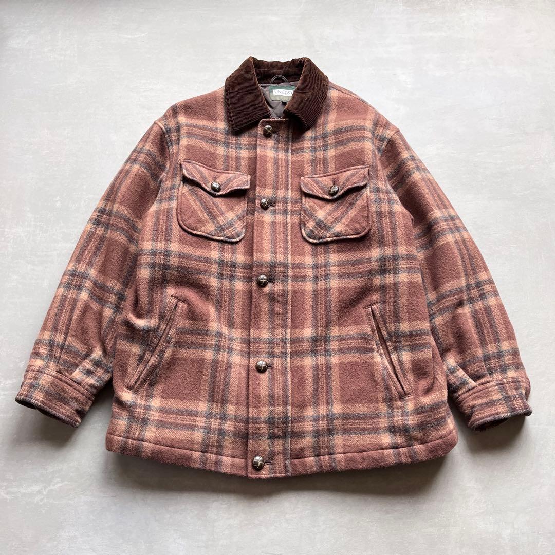 ⭐︎美品⭐︎ 80s-90s オールドユニクロ チェックウールジャケット 緑