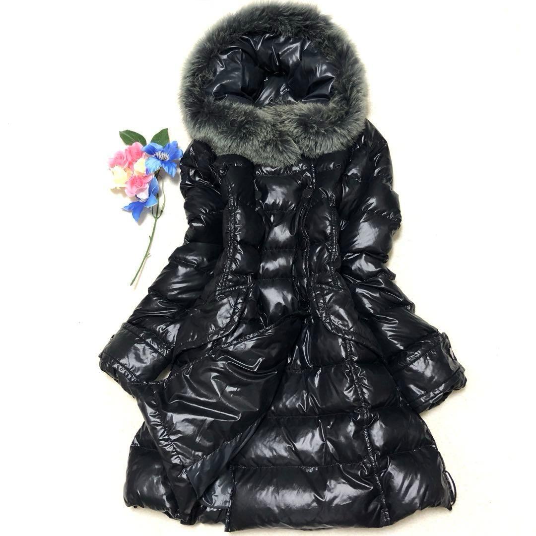 極美品 デュベティカ エフィラ ダウンコート フォックスファー 黒 40