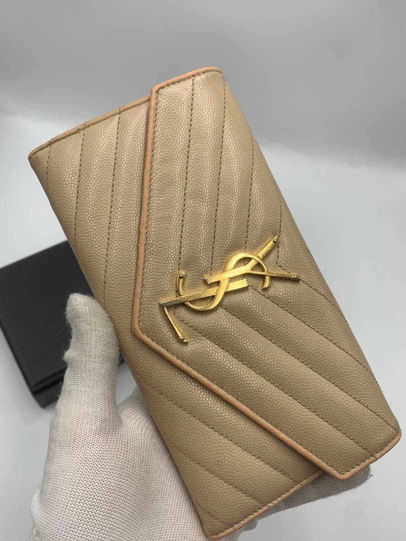 イヴサンローラン 長財布 二つ折りロングレザーウォレット レディース 表記無