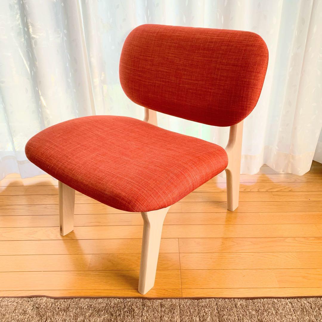 人気　リビングダイニング1人用チェア　リラックスワイド　オレンジ