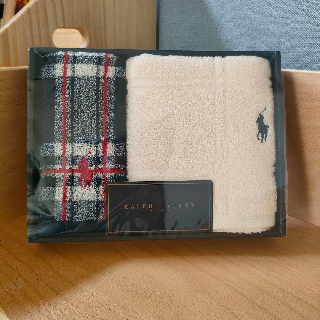 未使用 箱なし発送】ラルフローレン トールマッジP&ラージWP タオル