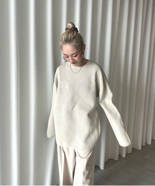 トップス AmeriVINTAGE DISPERSE LOGO KNIT TOP セール】DISPERSE LOGO KNIT TOP（ニット/セーター）｜Ameri（アメリ