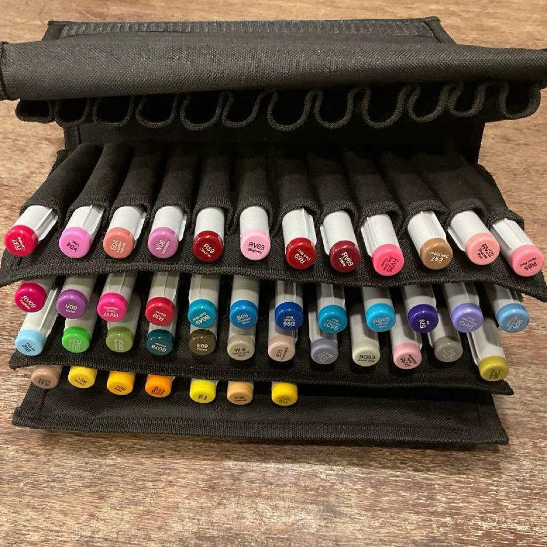 美品！Copic Sketch コピックインク43本+専用ケース 72本用 コピックウォレット 72本用 コピック専用ケース | 画材・文具・猫雑貨