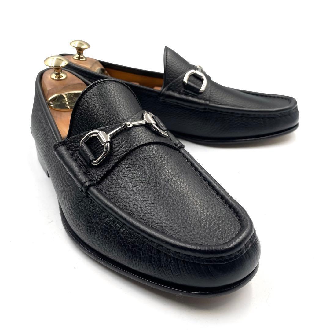《未使用品》GUCCI グッチ ホースビット ビットローファー 黒系 7 1/2