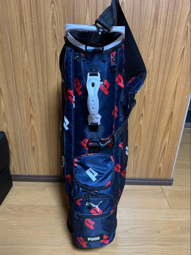 えこ　プーマ　キャディーバック　メンズ　ネイビー／レッド