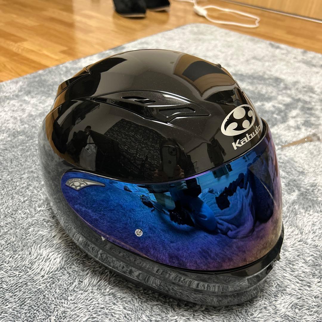 Kabuto フルフェイスヘルメット 黒/青 ミラーシールド - メルカリ