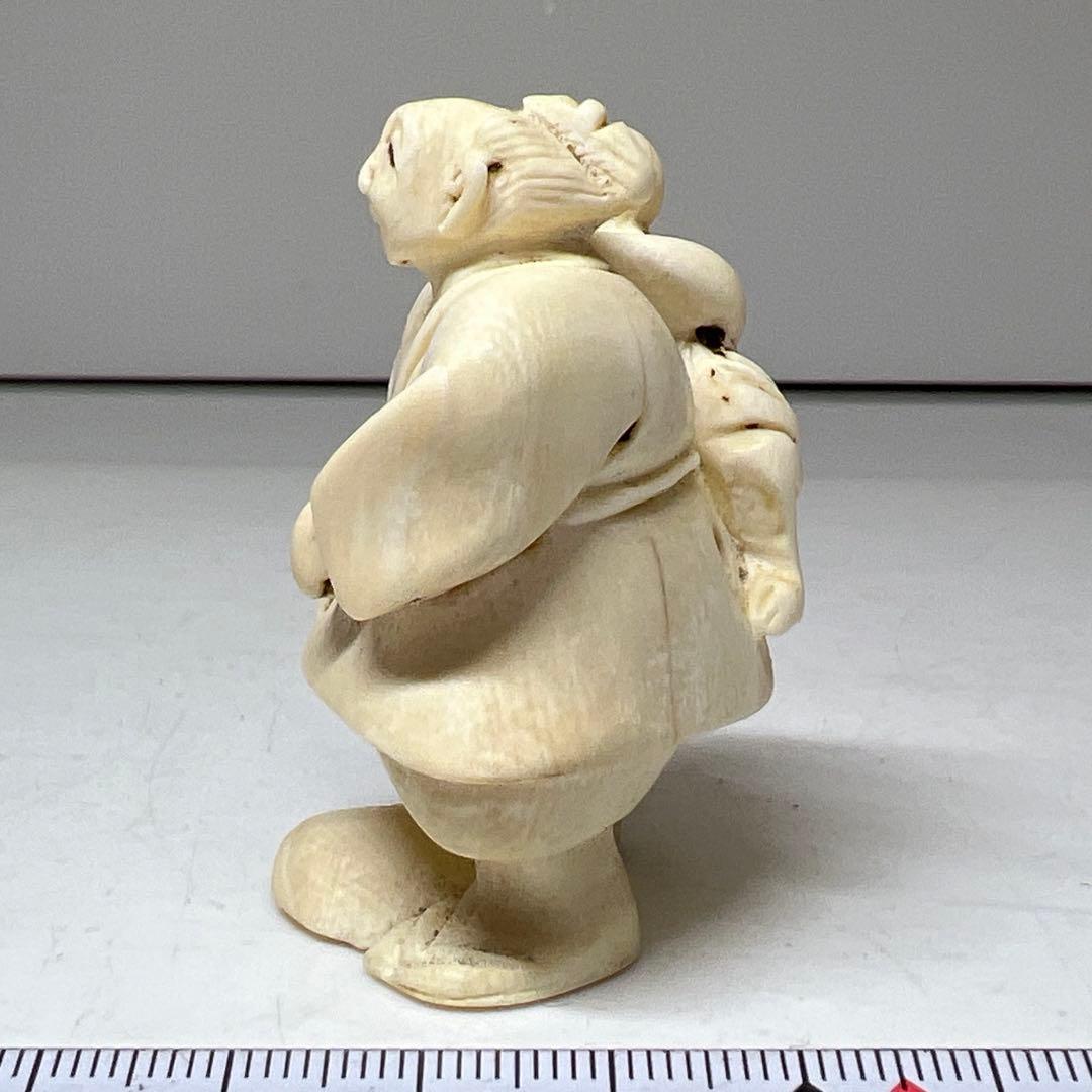 極上 人物 親子根付 52g 東キ8-0307☆2F - メルカリ