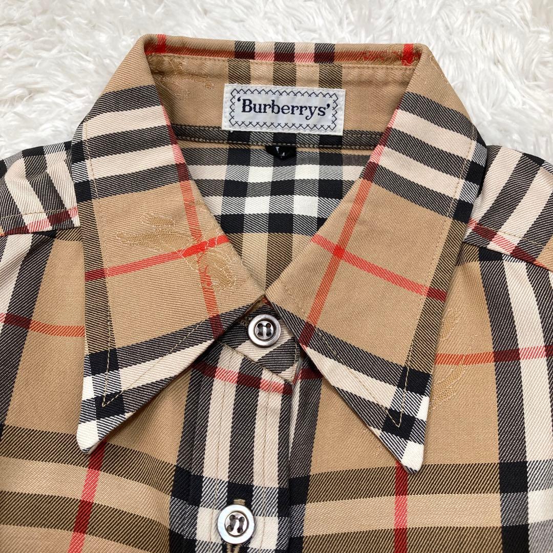 バーバリーズ シャツ シャドーホース ノバチェック ベージュ サイズL