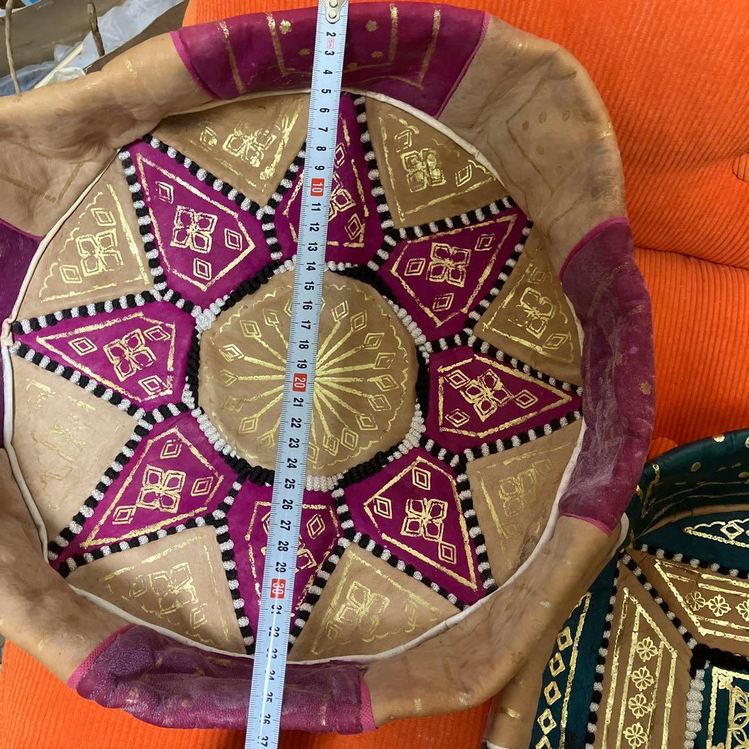 激安セール】モロッコ産クッション、プフ(訳あり)説明読んで下さい 2個