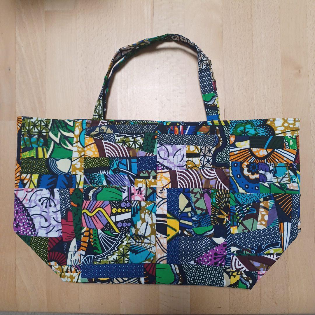ハンドメイド/トートバッグ/パッチワーク/アフリカ布/アフリカン