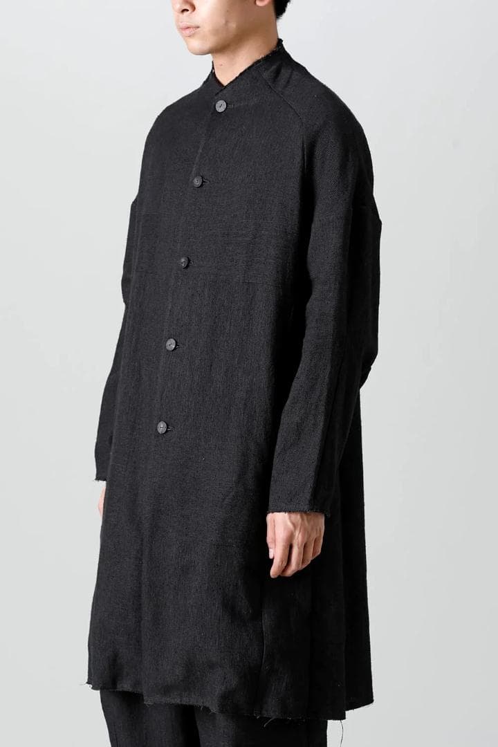 Devoa デヴォア コート シルク リネン クレイジーチェック 2 22SS