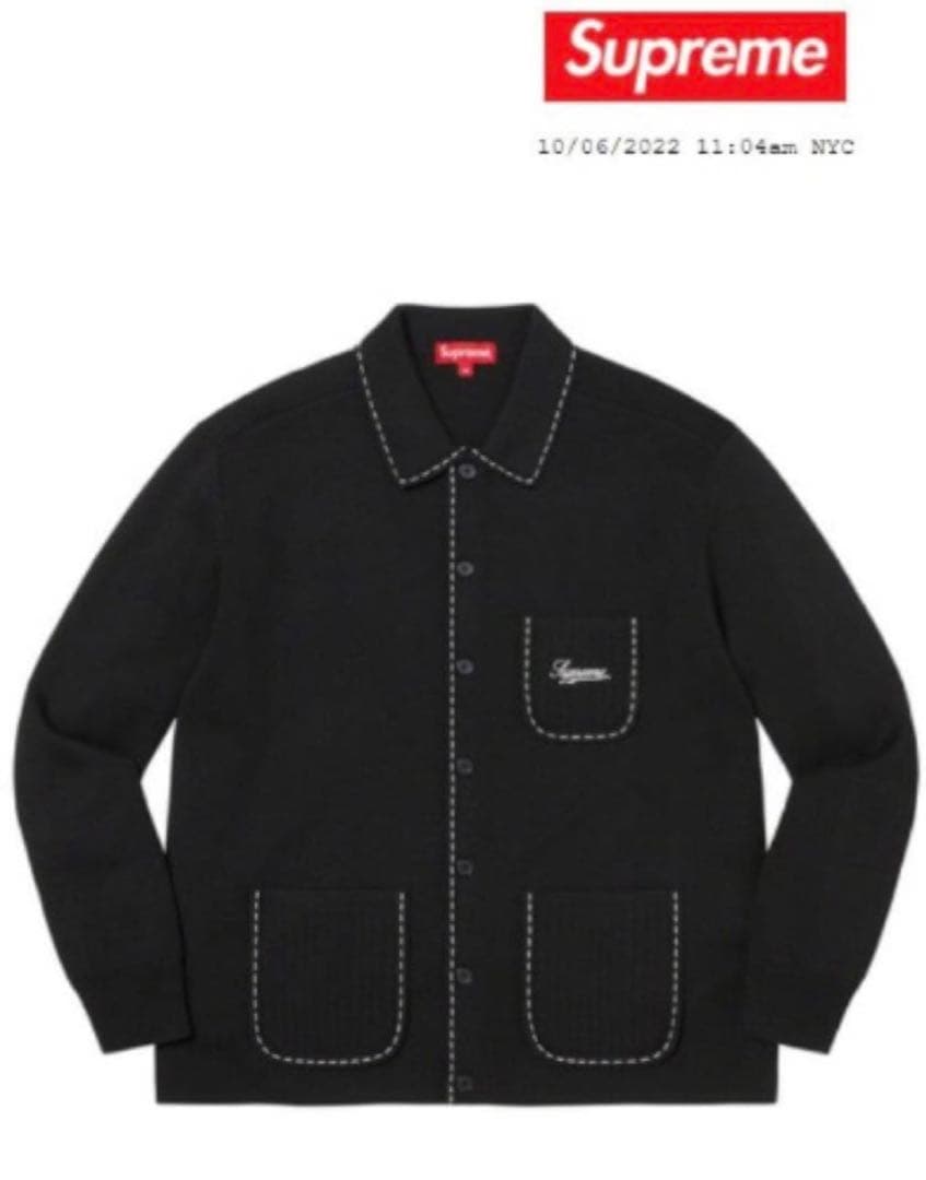 Supreme Contrast Stitch ButtonUp Sweater - メルカリ