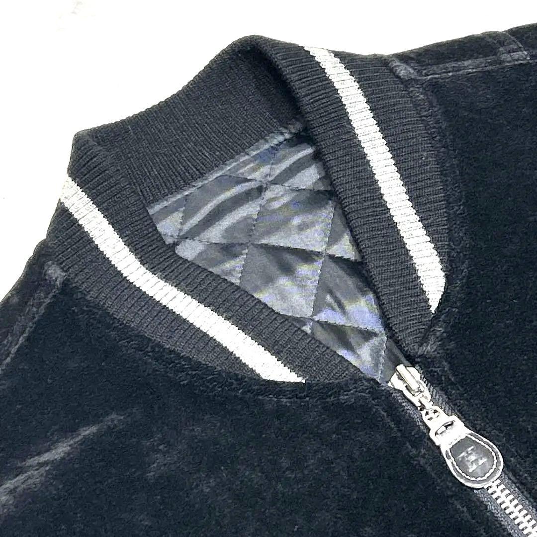 希少】ハーディエイミス 刺繍 スタジャン 黒 L相当 日本製 ベロア調 90s