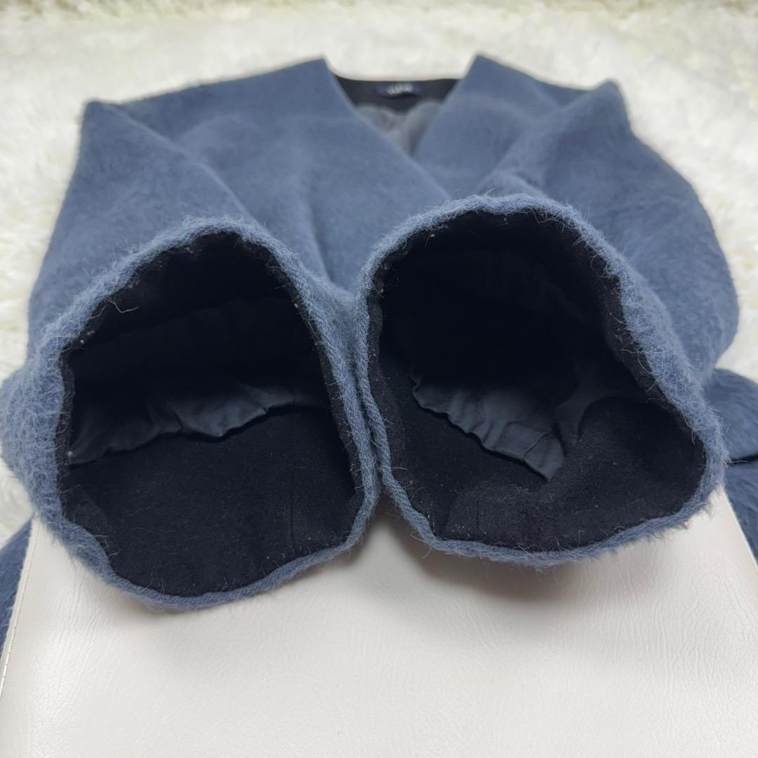 極美品✨YLEVE イレーヴ アルパカ シャギーコート ベルト付き ネイビー M