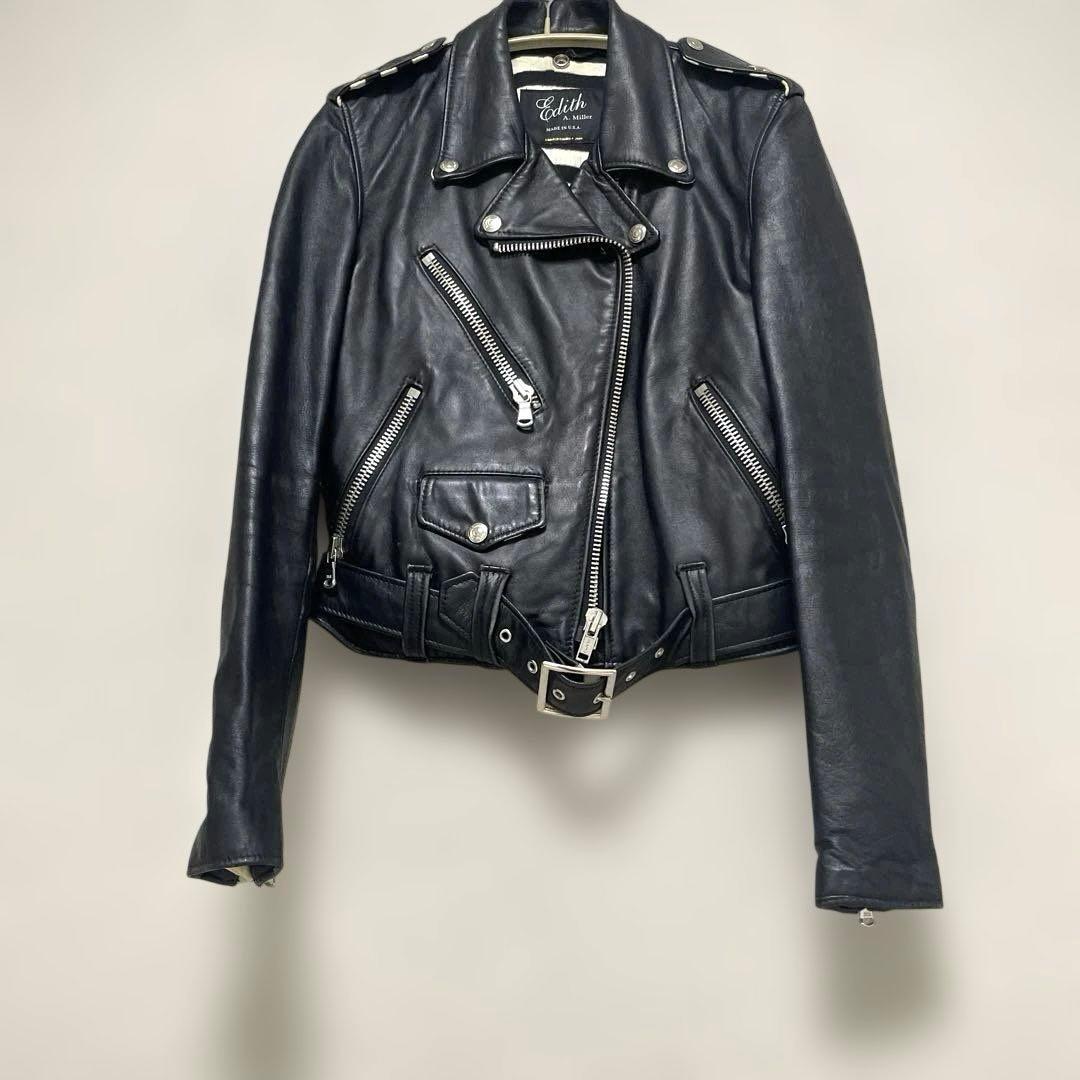 こ*い様 SCHOTT ダブルライダースジャケット 短丈 キルティング S