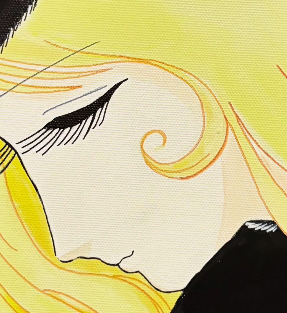 F4号】手描き油彩 松本零士【銀河鉄道999】額縁 未使用額 サイン