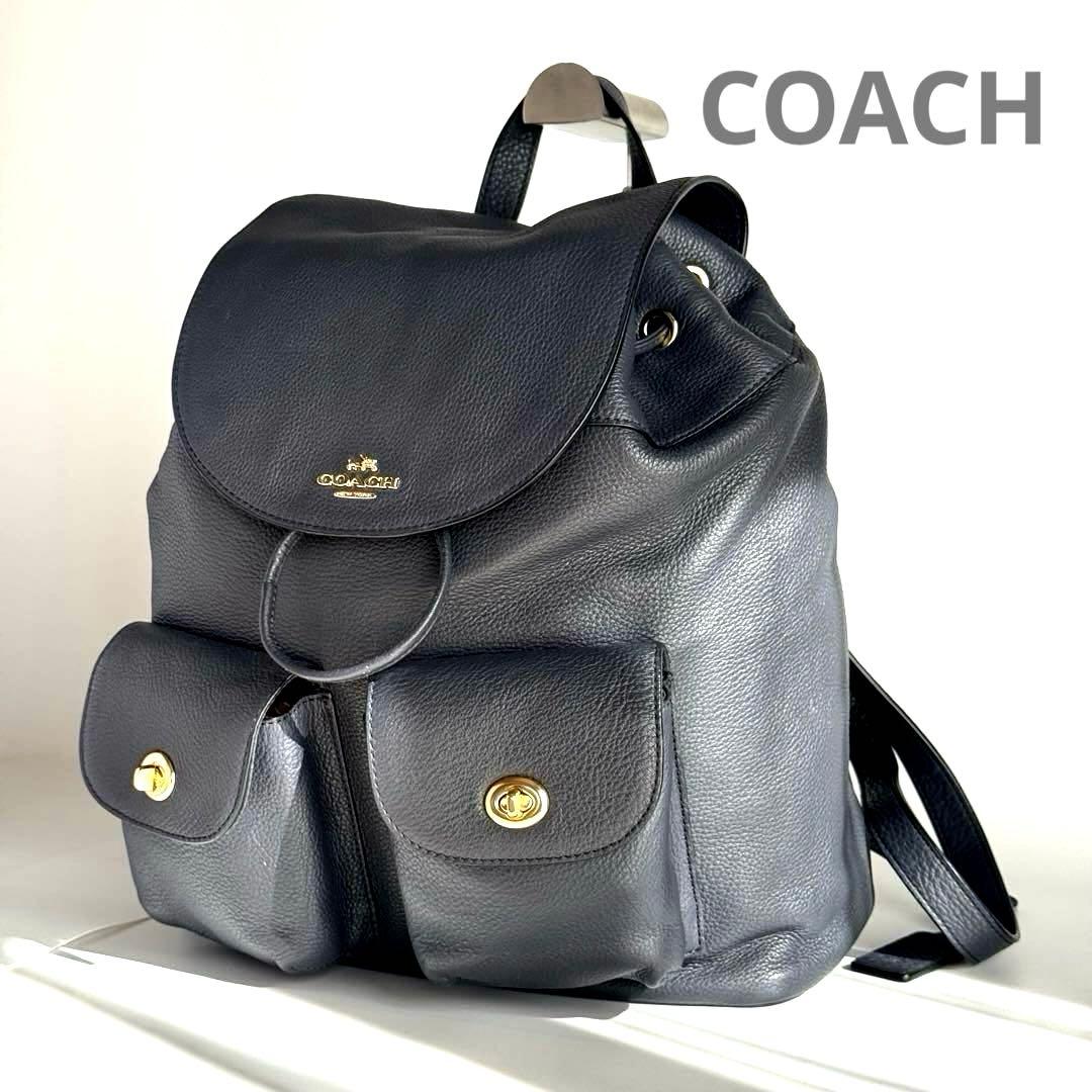 極美品 ✨コーチ リュック ビリー ペブルドレザー ターンロック F37410