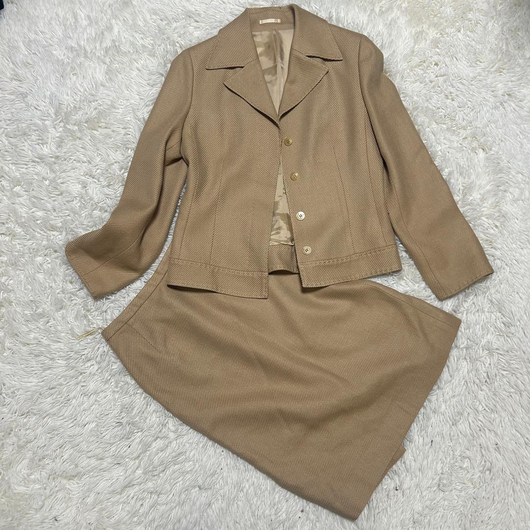 バーバリーロンドン シルク×ウール スーツ セットアップ ベージュ 40