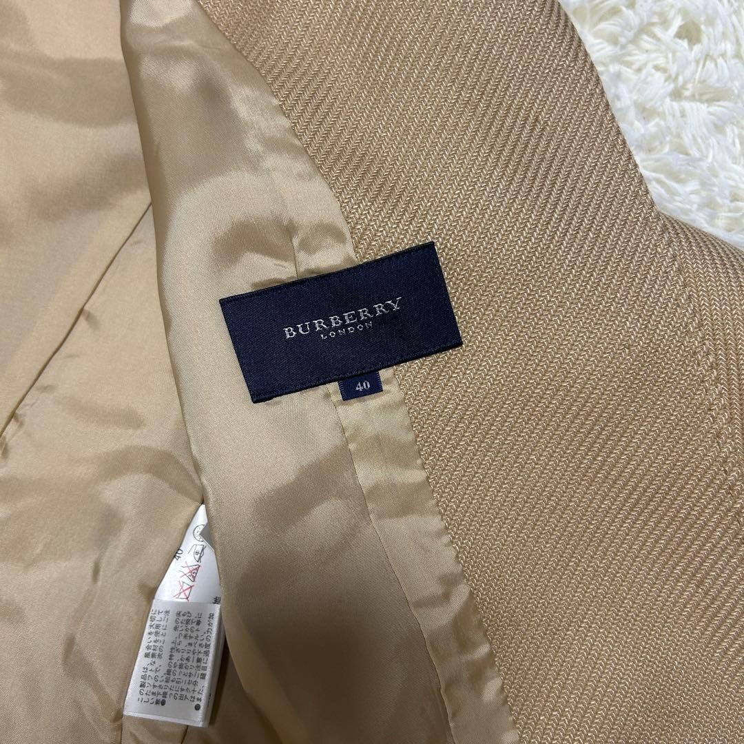 バーバリーロンドン シルク×ウール スーツ セットアップ ベージュ 40