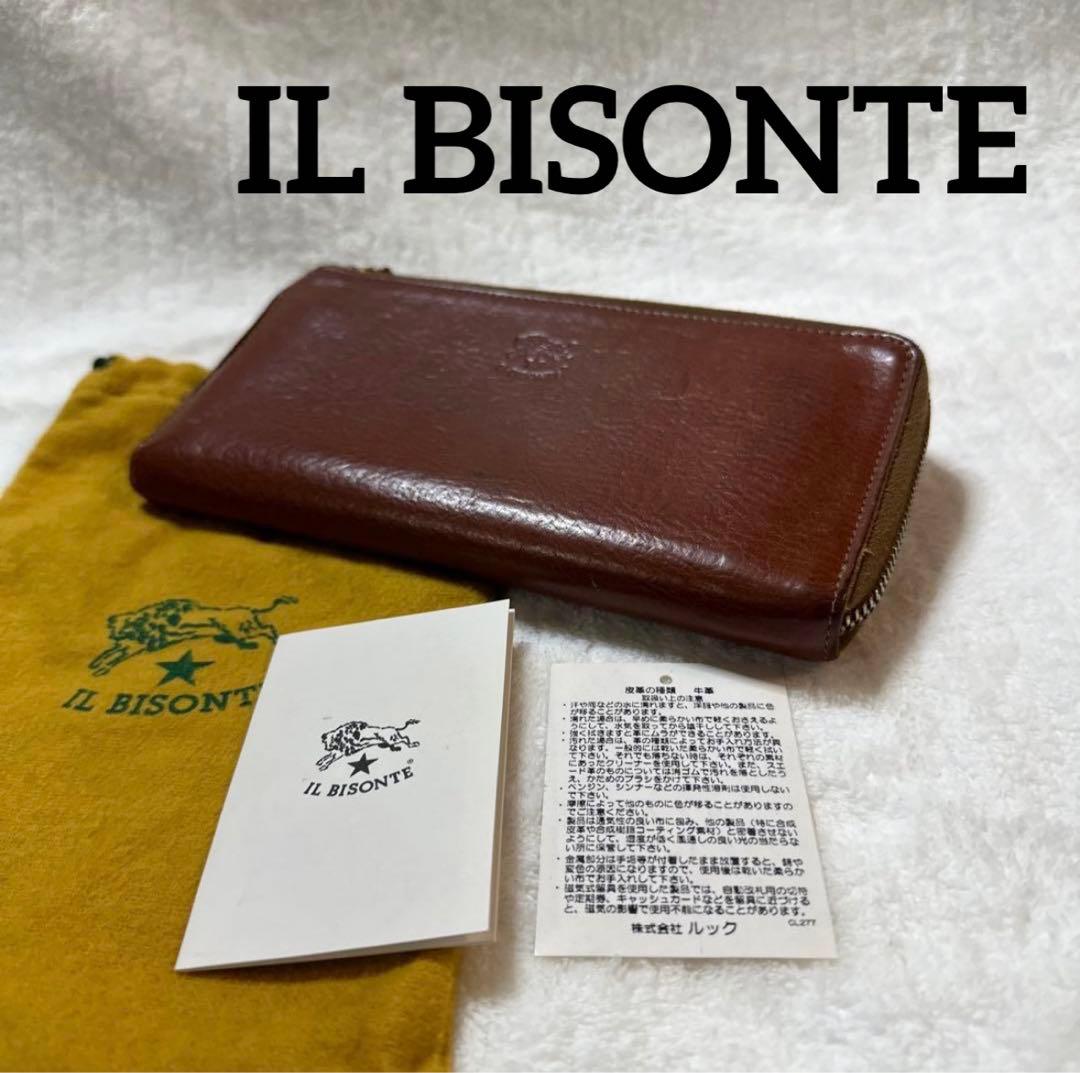 【良品】IL BISONTE（イルビゾンテ） 本革 L型ロングウォレット レザー