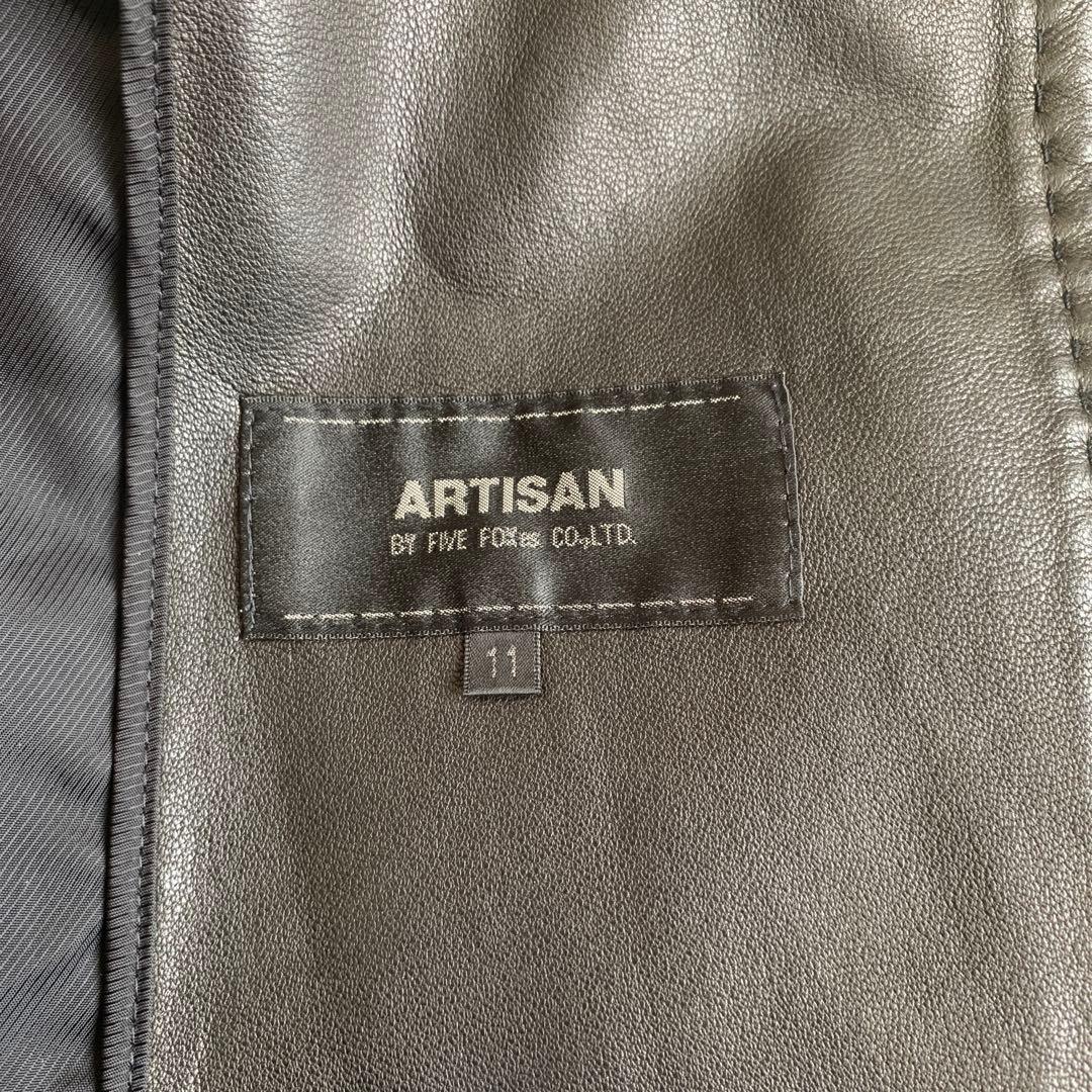 美品 ARTISAN アルチザン 定価20万円 羊革 レザーコート ブラック本革
