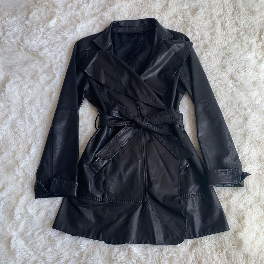 美品 ARTISAN アルチザン 定価20万円 羊革 レザーコート ブラック本革