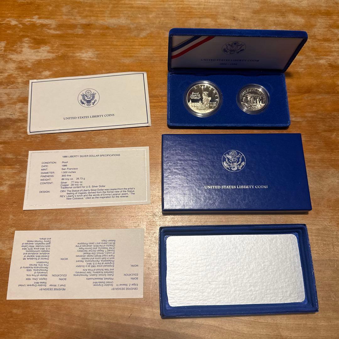 アメリカ 1986年 自由の女神 記念銀貨 リバティコインセット - メルカリ