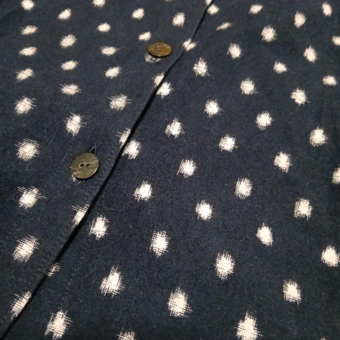 綾小路E】日本製 綿100% シャツ 藍染め 京都 圓 絣 - メルカリ