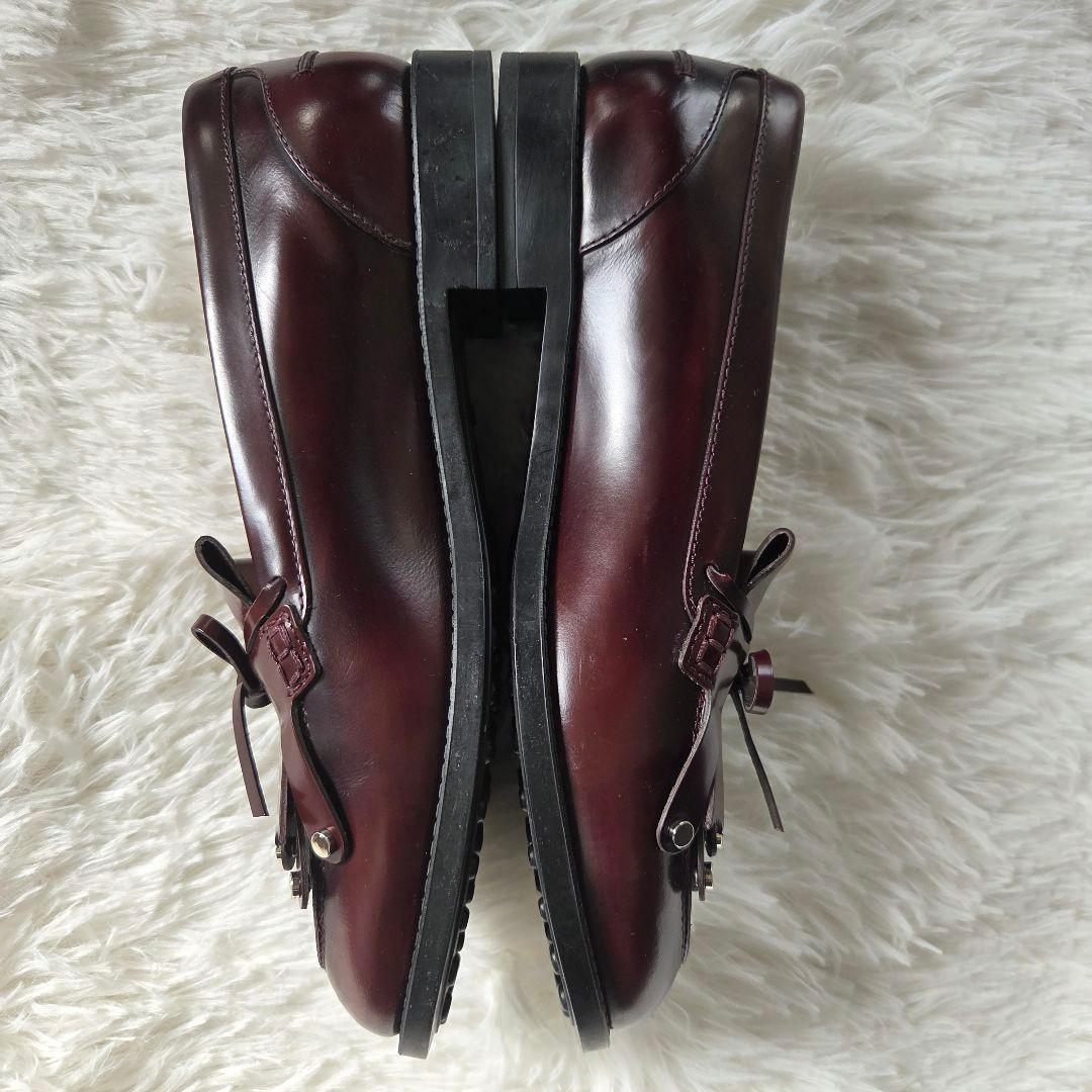 TOD'S タッセルローファー バーガンディー 24cm