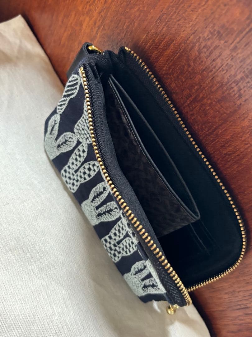 ミナペルホネン pomppiaハンドメイド L字お財布ポーチ カードコイン