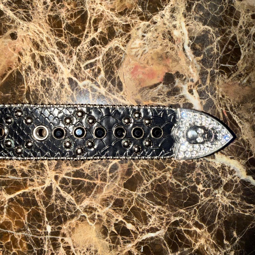 Hermetic Scull スカル スタッズベルト B.B.Simon クロコ