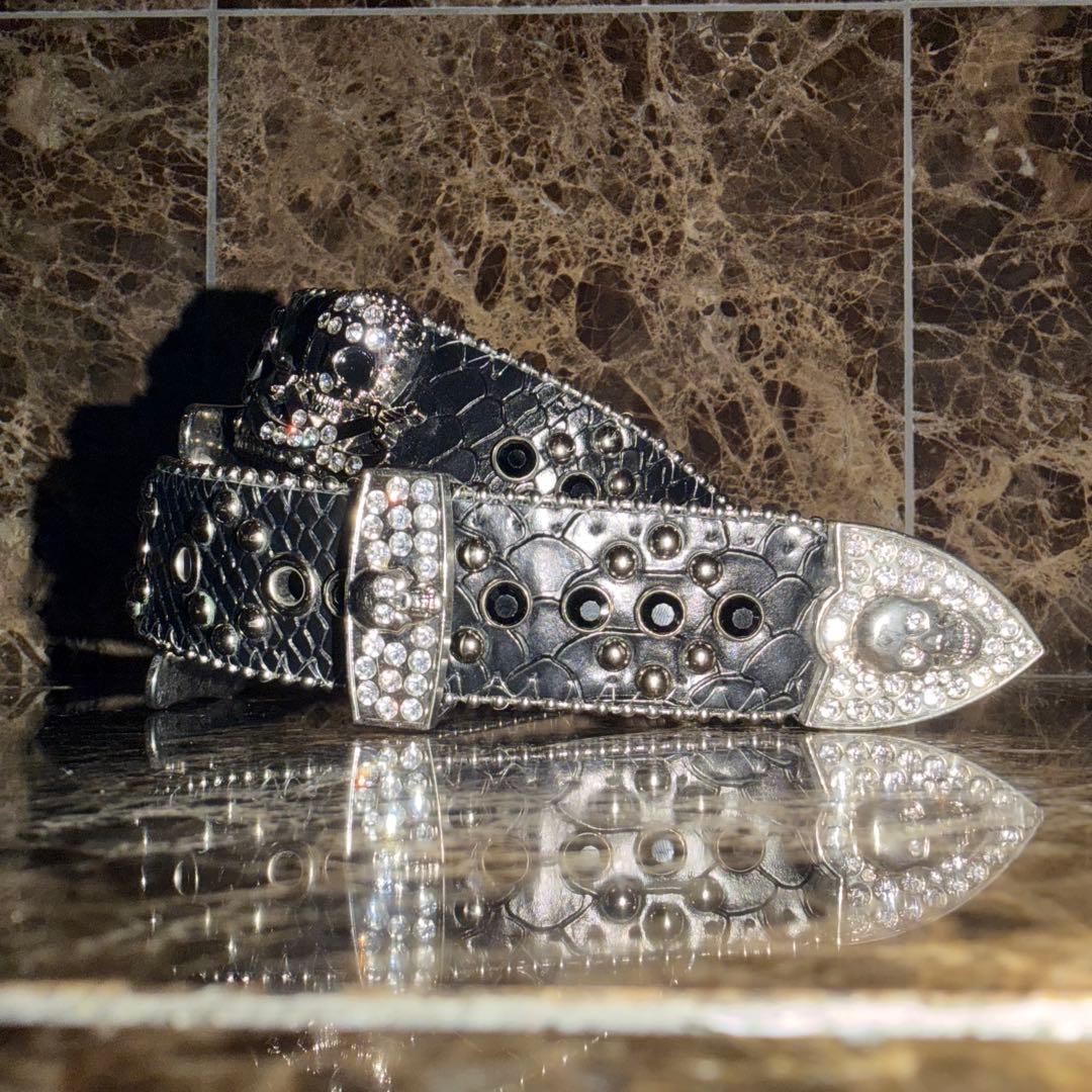 Hermetic Scull スカル スタッズベルト B.B.Simon クロコ