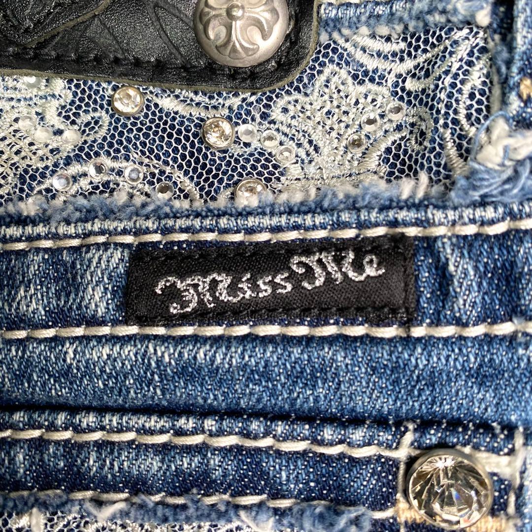 良品✨Miss me デニム フレア スタッズ JP5002 26 ビジュー - メルカリ