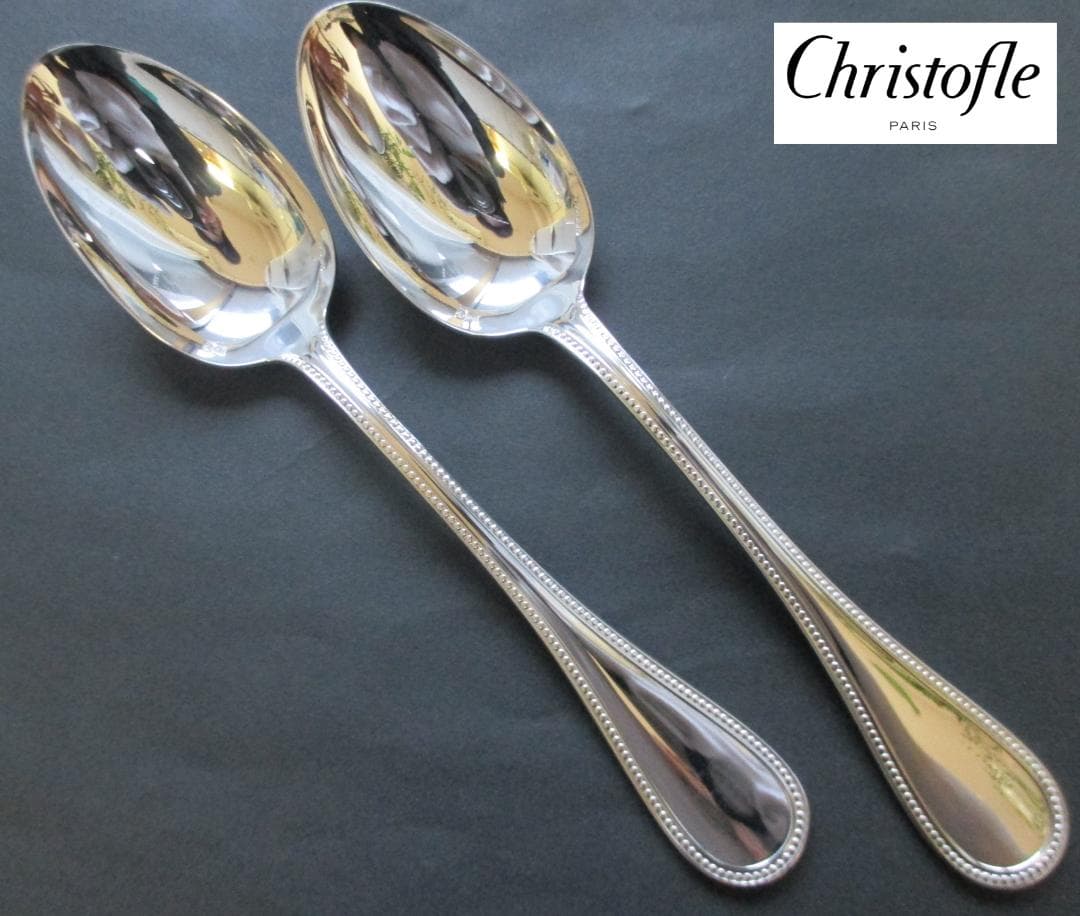 美品☆仏蘭西高級銀器☆クリストフルシルバー デザートスプーン2本