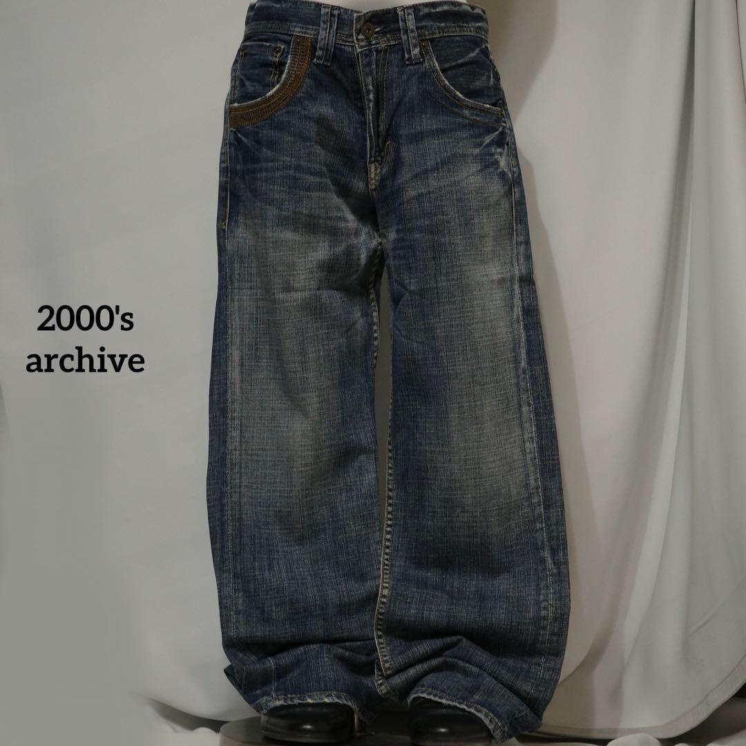2000's archive dark wear denim pants y2k - メルカリ