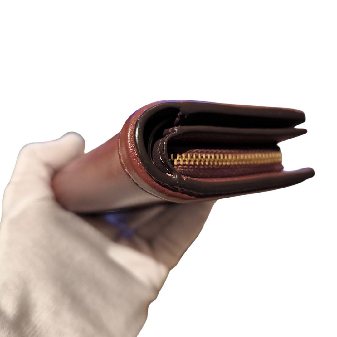 美品】 COACH コーチ ハットンウォレット 二つ折り財布 ワインレッド